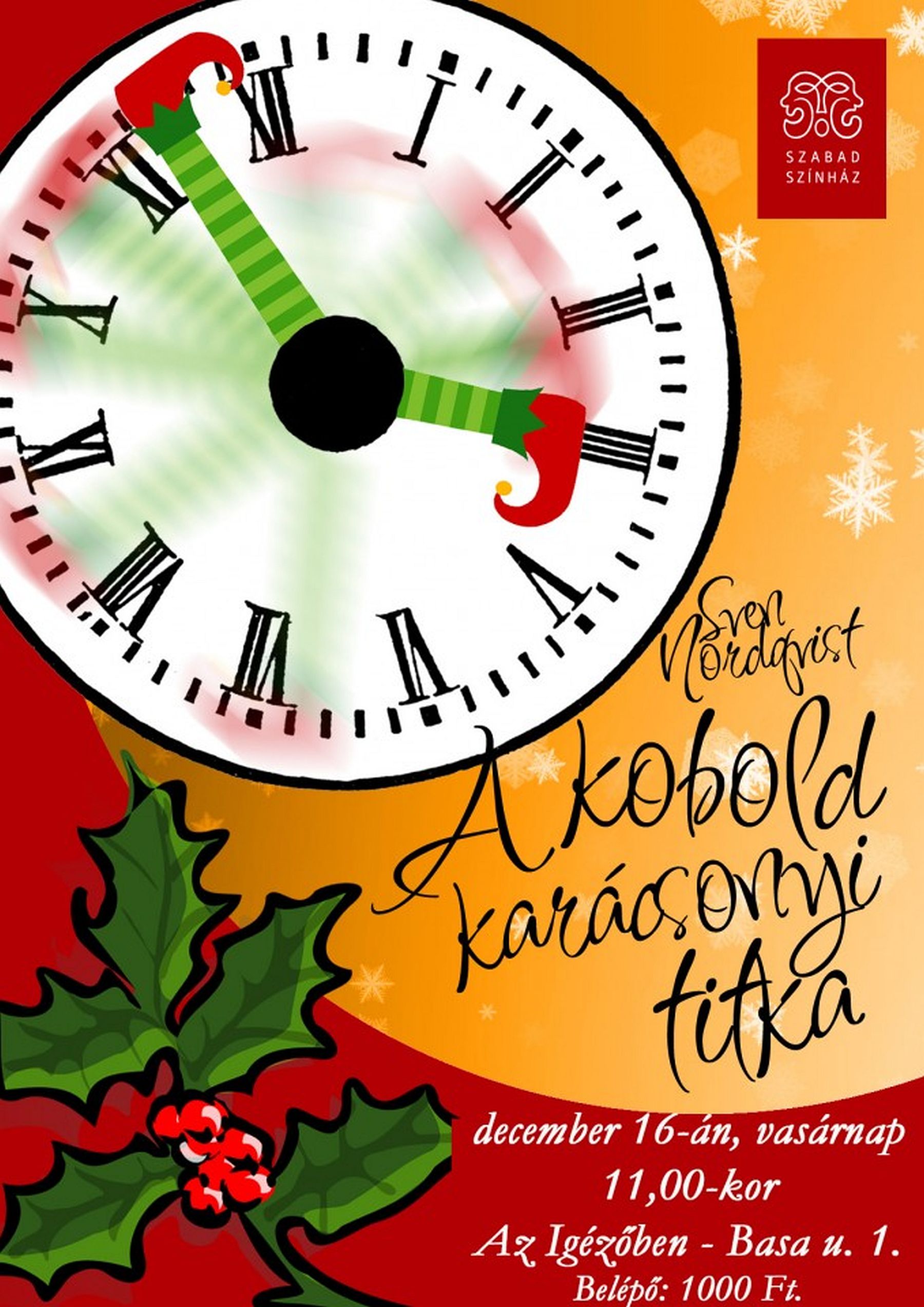 A kobold karácsonyi titka - a Szabad Színház mesejátéka vasárnap az Igézőben